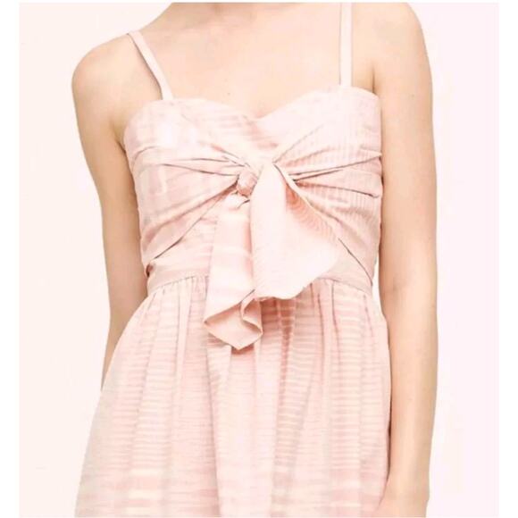 Anthropologie Whit Two Pink Ikat Front Bow Midi Dress NWT - Picture 2 of 9